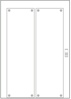2-panel full glass central with pin